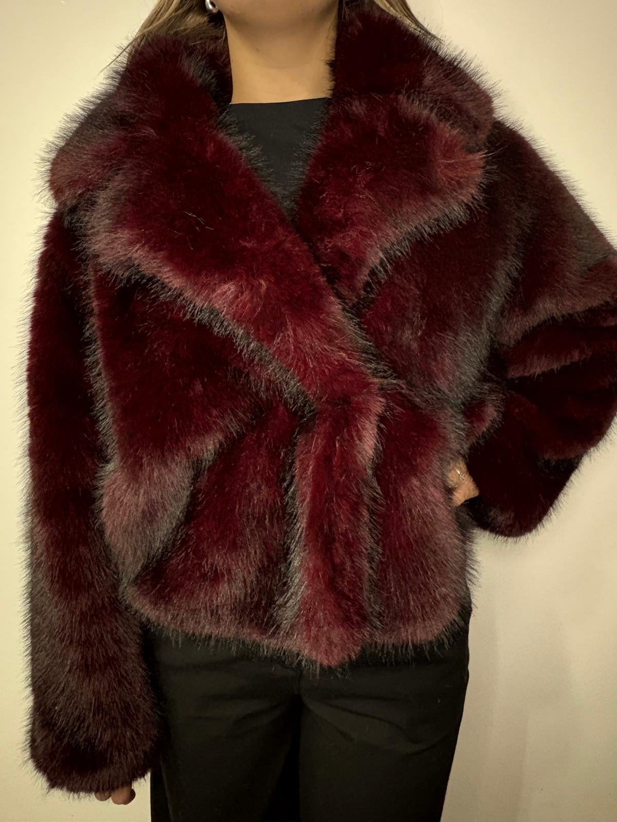 Eco pelliccia Burgundy