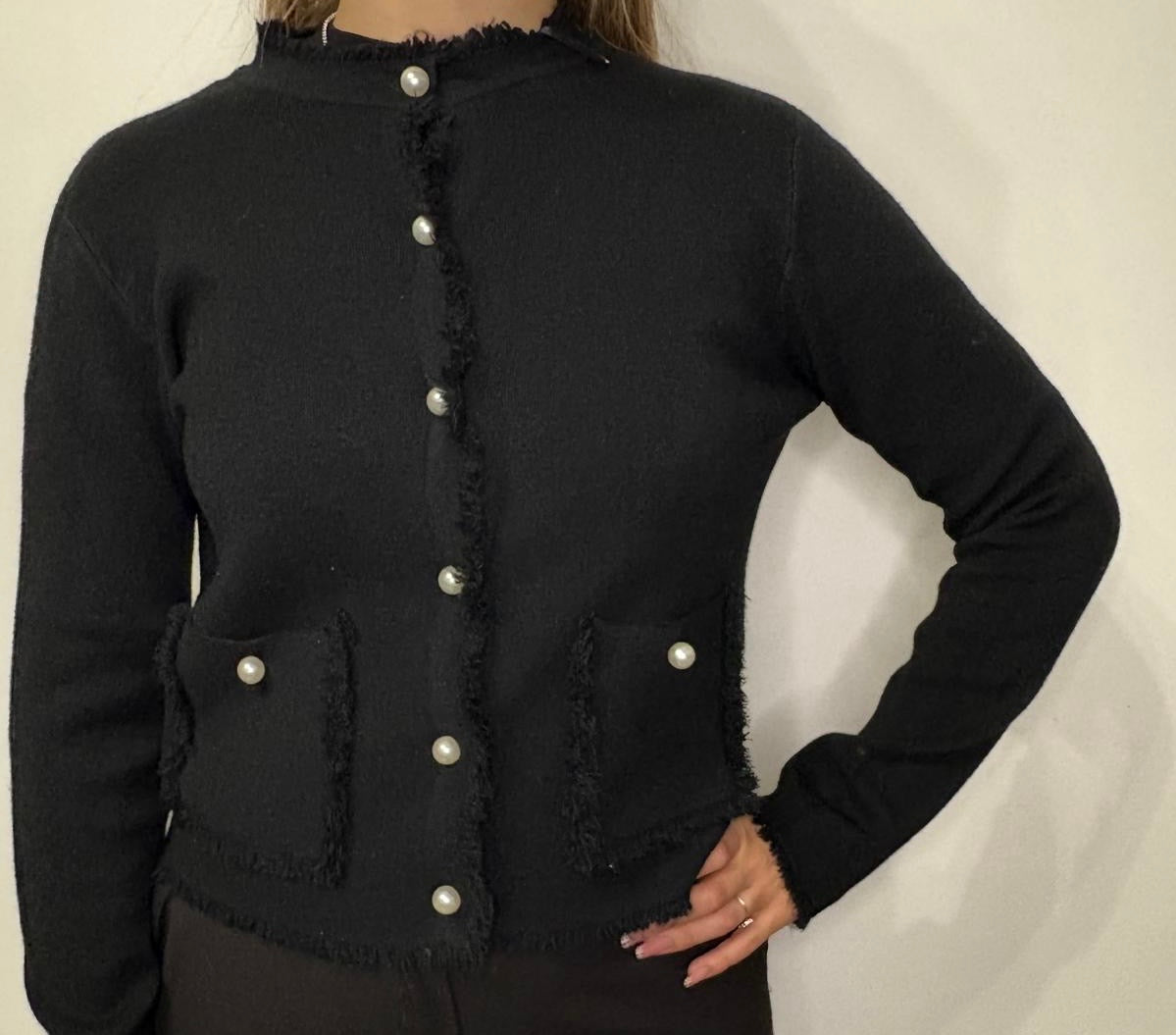 Cardigan perla (variante nera)