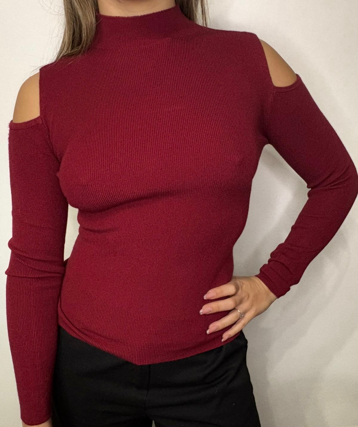 Maglioncino spacchi (bordeaux)