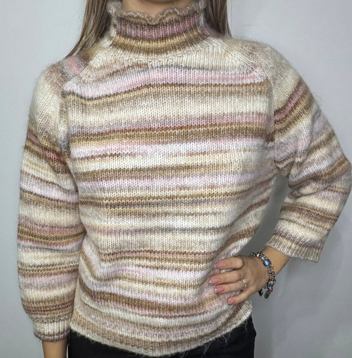 Maglione a righe (variante beige)