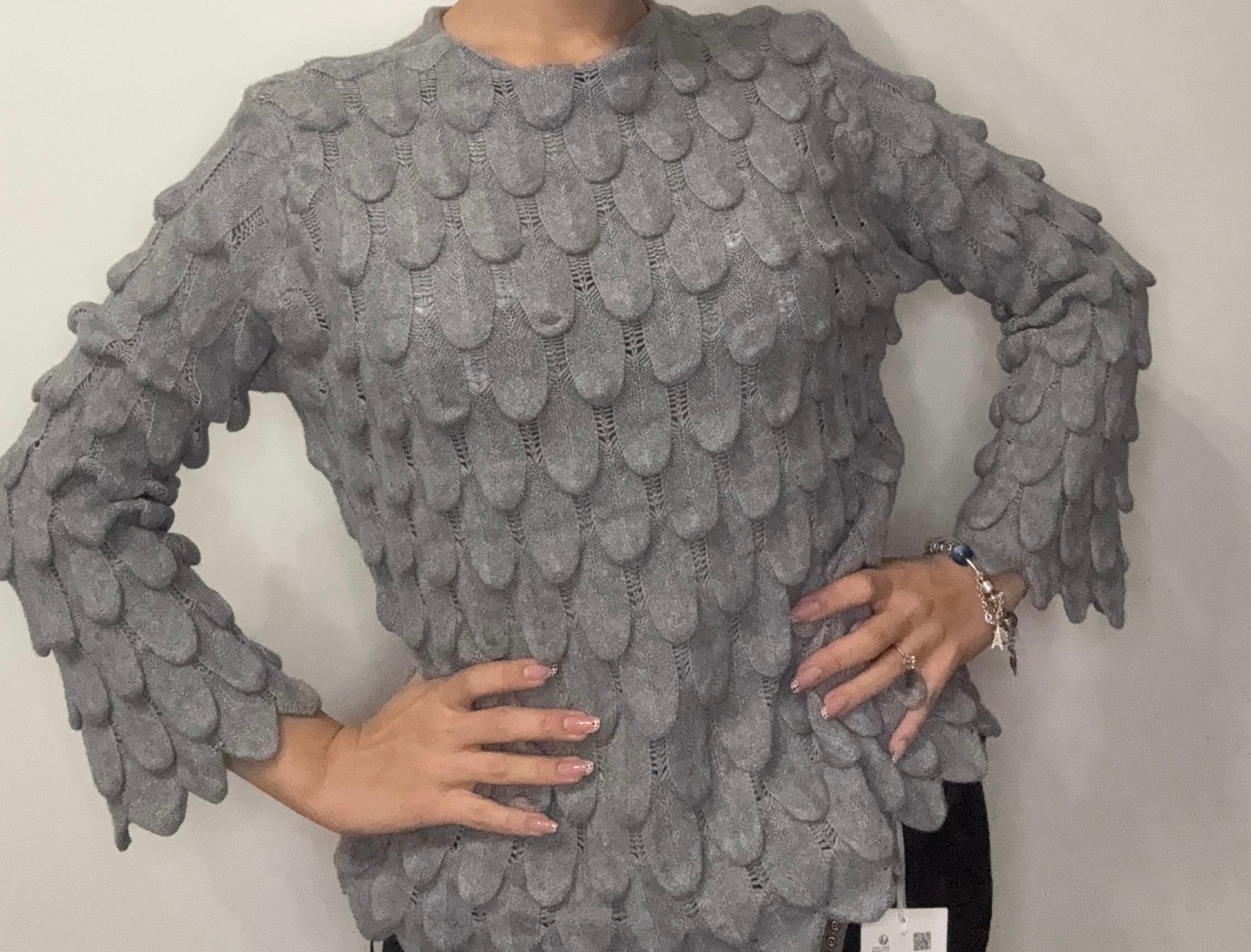 Maglione Pavone (variante grigia)