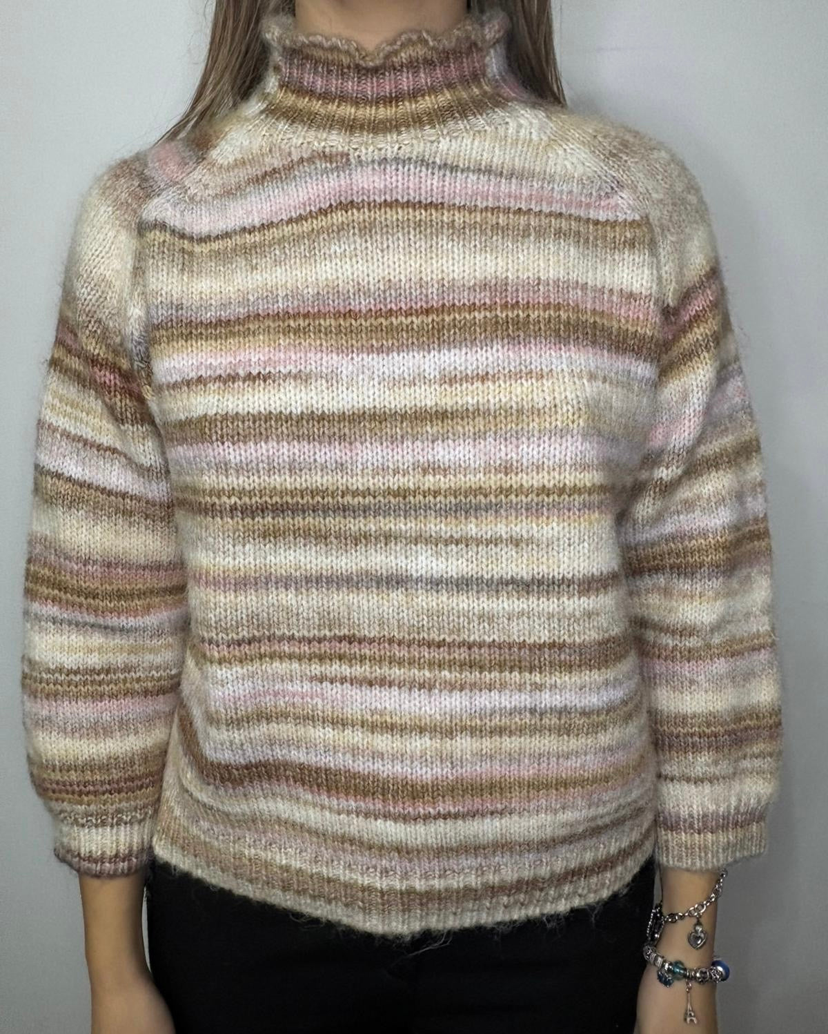 Maglione a righe (variante beige)