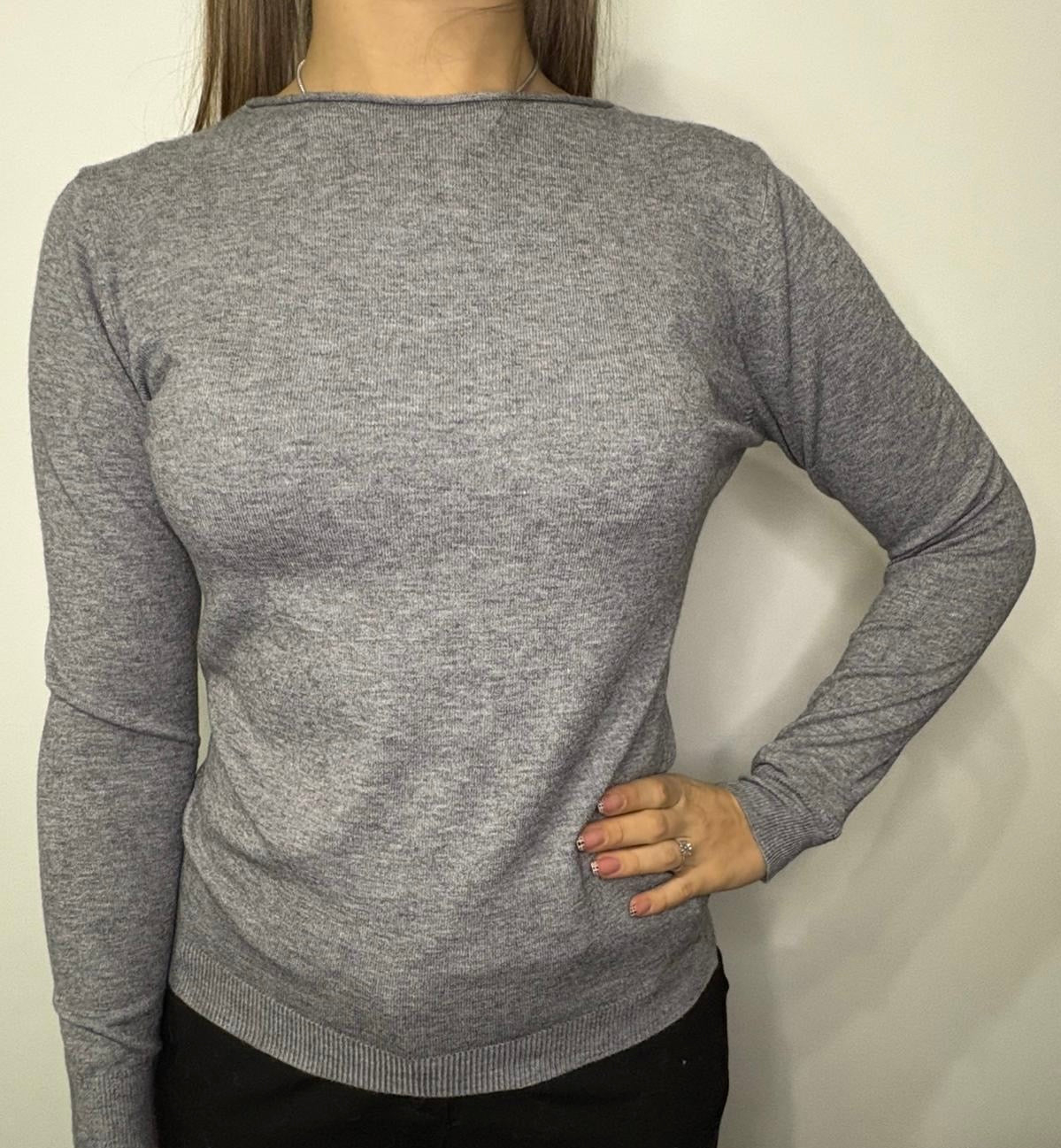 Maglia girocollo grigia