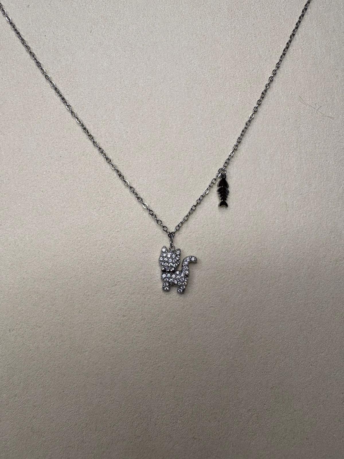 collana gatto - argento