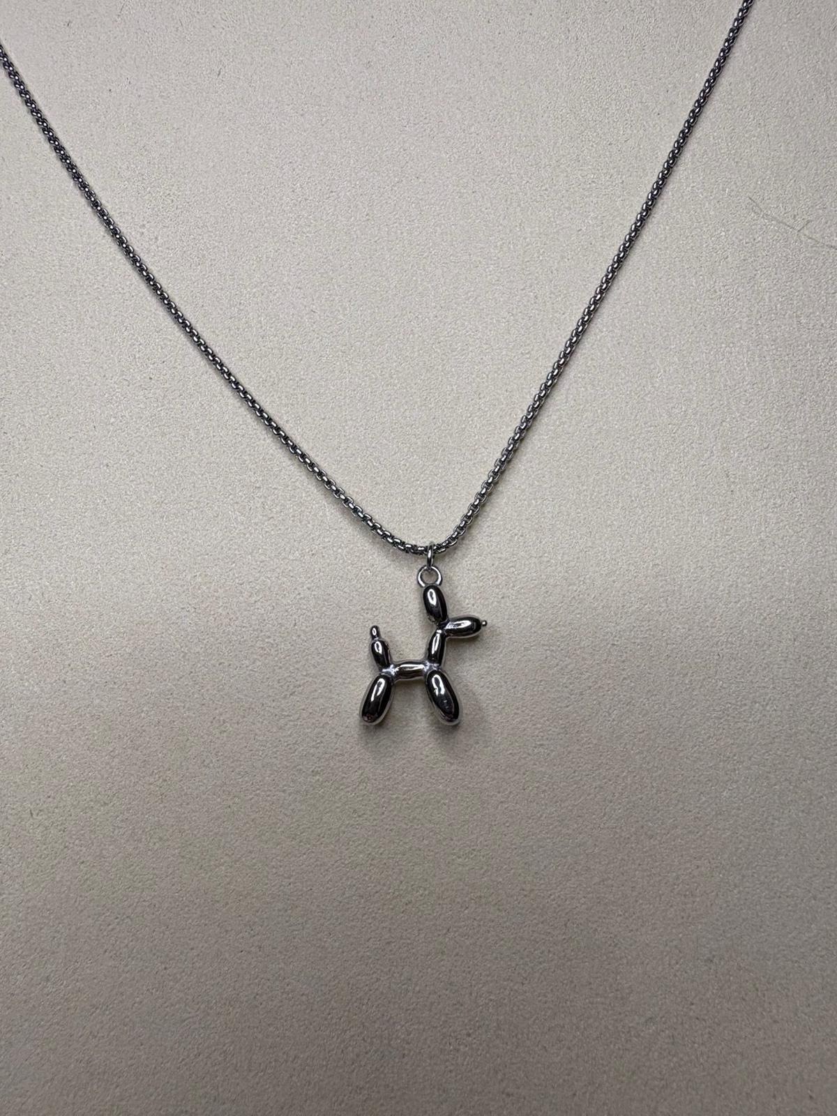 collana cane pallocino -argento