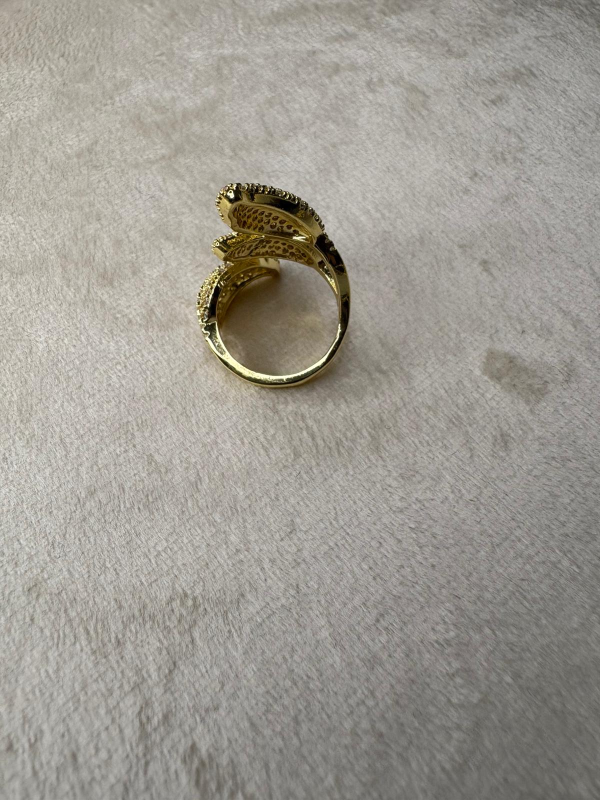 anello foglia -oro